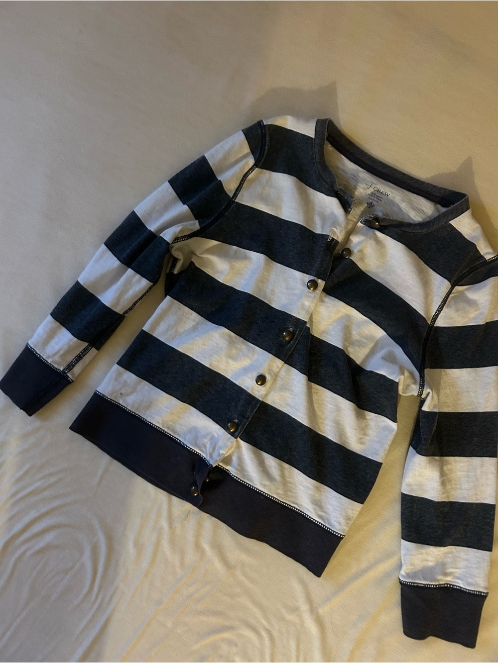 J. Crew Navy & White Striped Button-Front Camisole